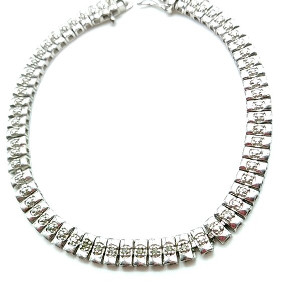 Tennis Style Bracelet Crystal Silver-tone - Picture 8 of 13